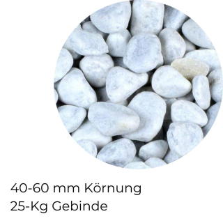 Marmorkies weiß 60-100 mm 25 Kg