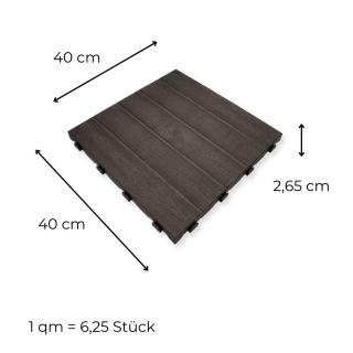 Bodenplatten Klicksystem 10 Stück Holzoptik