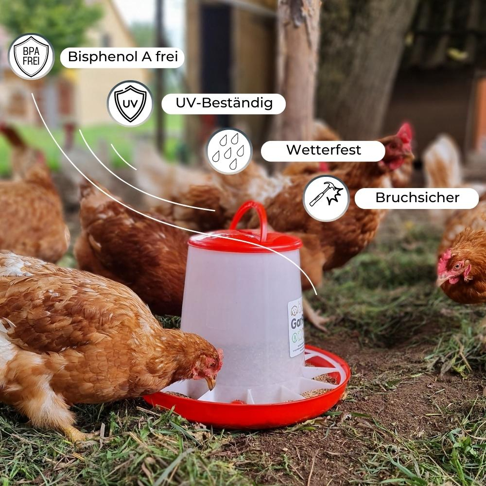 Melko Futterstation 1,5KG automatischer Spender für Hühnerfutter Futtertrog Futterstation Futterspender 